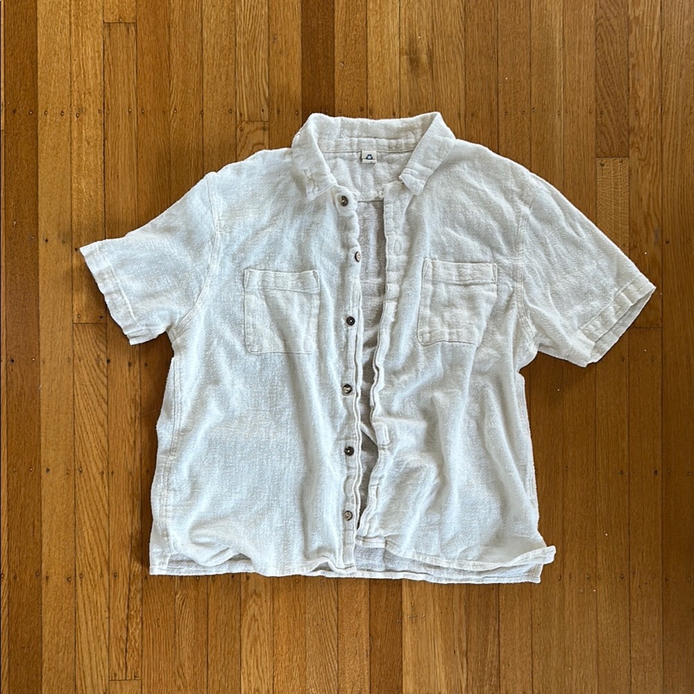 White Casual Button Down Shirt